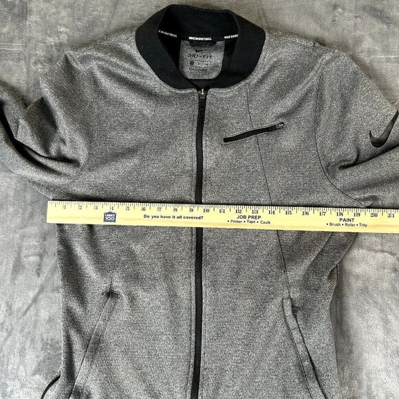 Nike Basketball Warmup Jacket Mens Small Gray Full Zip Hyper Elite Dry Vented - Picture 9 of 11